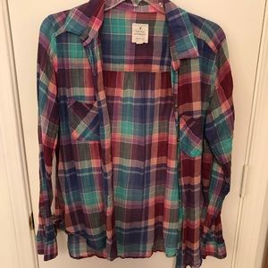 American Eagle Boyfriend Plaid Shirt